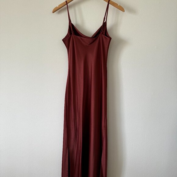 Express Satin Slip Dress Bias Cut Cowl Neck - Picture 2 of 7